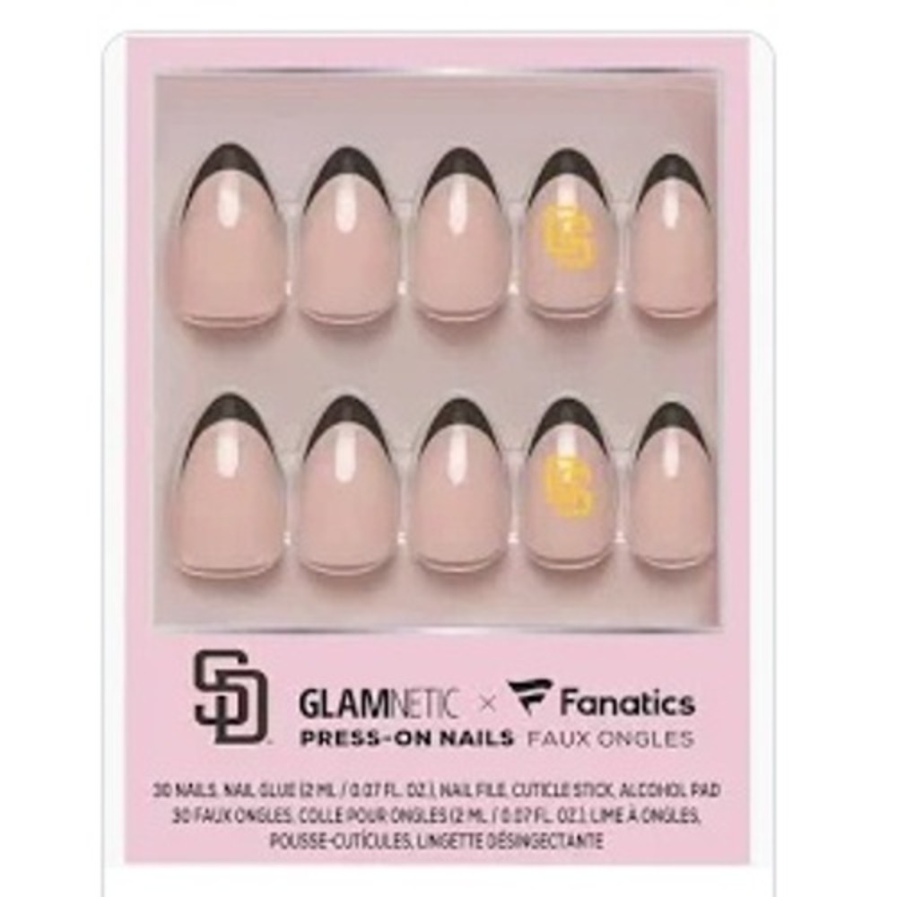 Glamnetic x Fanatics San Diego Padres Press-On Nails Short Round MLB SD Logo NEW